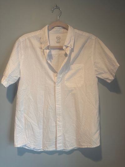 Wonder nation size 18 S/S white collard button up shirt 14-16