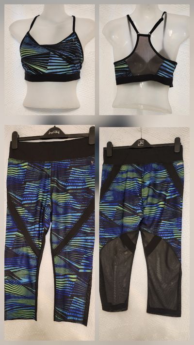 2 PCS SPORT BRA & CAPRI LEGGINGS Inside pocket Women's - M