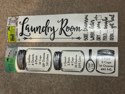 Brand New wall decals for laundry room and kitchen Brand New wall decals for laundry room and kitchen