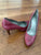 Bandolino 8.5 Medium Raspberry Pink Faux Snake Skin Heels 8-1/2 (Adult)