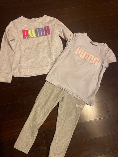 Puma Girls Sweatshirt size 5 and T shirt and pants size 5/6 5T/5