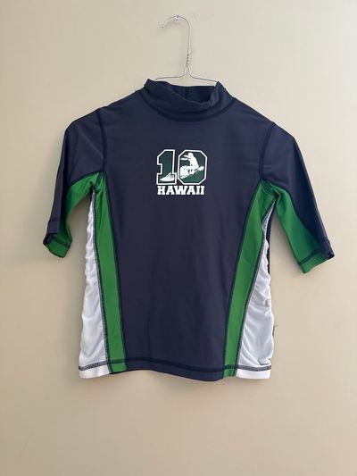 Old Navy Medium 7/8 Hawaii Gray Green Rashguard 7-8