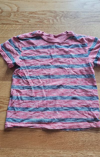 Little Me Like new boys 3T Tshirt red and heather gray stripes 3T