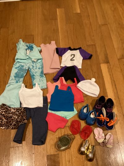 Multiple 18 inch doll clothes and accessories