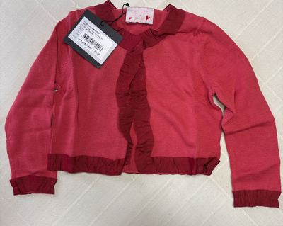 NEW - Lanvin Petite - coral cardigan 100 cotton 4T