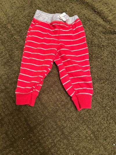 Carters Red and grey pants 9 Months