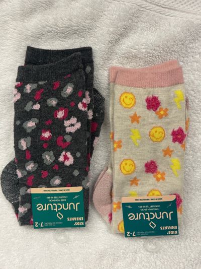 2 Pairs Brand New Girls Socks Size 7-2 2 Pairs Brand New Girls Socks Size 7-2