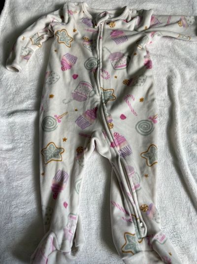 Carters Velvet zip up feeties 9 Months