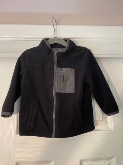 Jumping Beans Black fleece zip up 18 Months