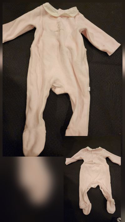 Petit Jacadi Long sleve full bodysuit very cute very soft. 3-6 Months