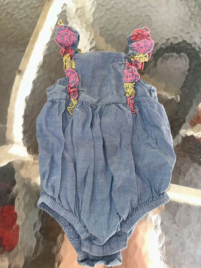 Old Navy jean tank top onesie 12-18 Months