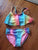 NEW Rainbow 2 pc swimsuit  7-8
