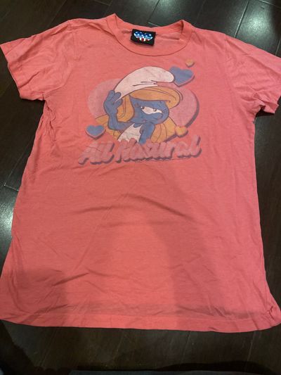 Junk food Short sleeve Smurfett All Natural shirt sleeve shirt Women's - XL
