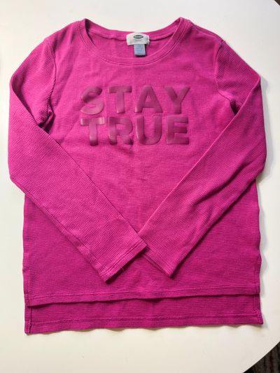 Old Navy Hot Pink Waffle Top - Stay True EUC 10/12. Long Sleeve 10-12
