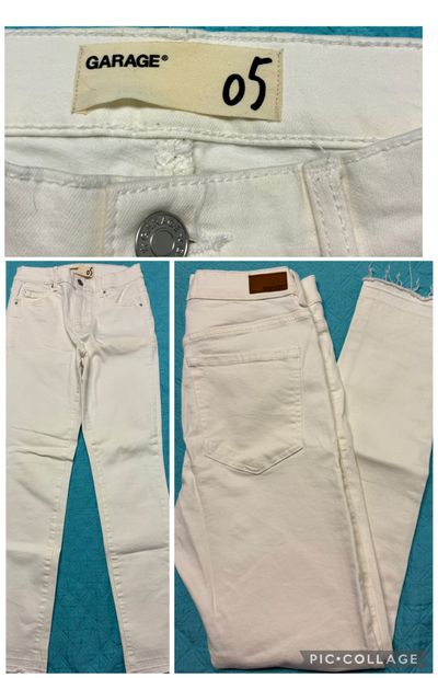 GARAGE white high waist white jeans Like new white denim full length Junior M - 5