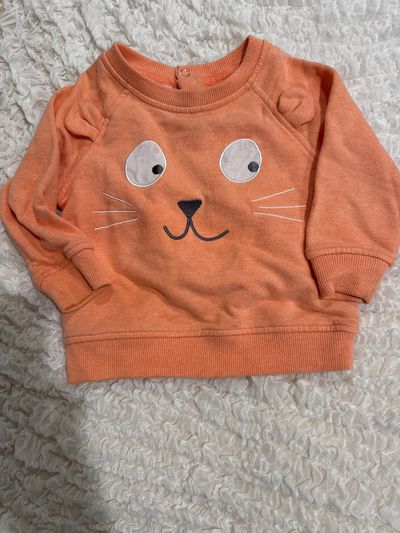 Kids Headquarters Orange cat sweater 12 Months