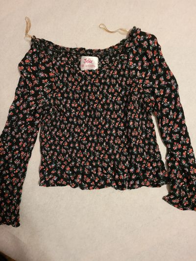 Justice size 12 Black floral long sleeve 10-12