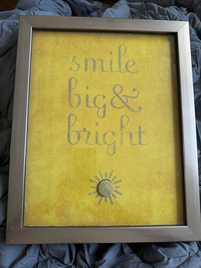 Wall Picture 11x14 Gold Tone Smile Big & Bright Wall Picture