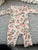 Rabbit and bear Peach onesie outfit can be pjs 3 Months