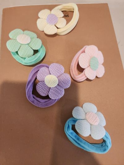 New flower hair band hair ties ,soft,  fabric flower and stretchy elastic