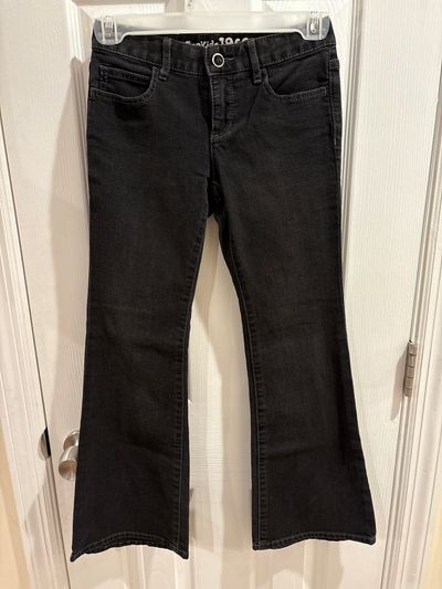 GapKids Black denim bootcut jeans skinny flare 7-8