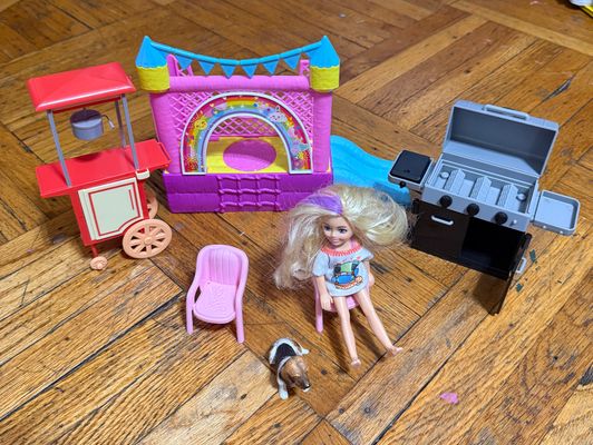 Barbie Chelsea park play areas summer Jump area