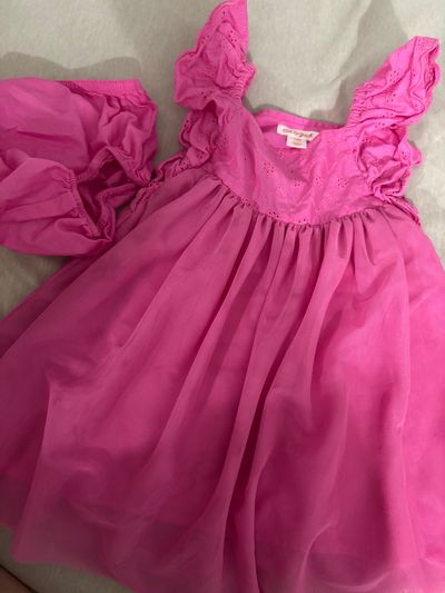Cat n jack Hot pink dress and diaper cover 12 Months