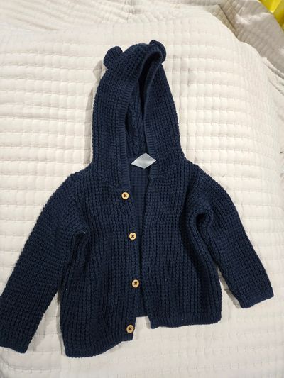 Carters Woven sweater with cute bear ears 9 Months