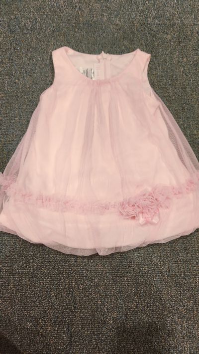 Bonnie Baby Fancy summer dress, tulle overlay 6-9 Months