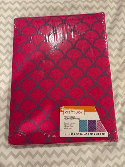 Creatology BNIP 10 sheets of printed mermaid scale felt