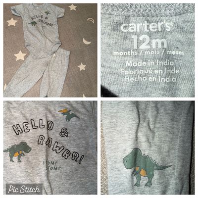 Carters Dinosaur short sleeve outfit 12 Months