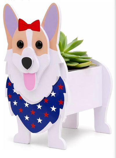 Corgi Planter Indoor Outdoor 7x10, Plastic, New in Package, 1 Planter