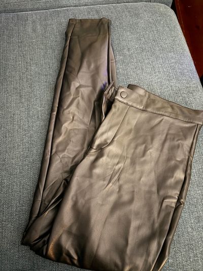 New without tags black fake leather pants  Women's 6