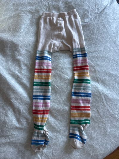 Hanna anderson rainbow stripe tights  4T
