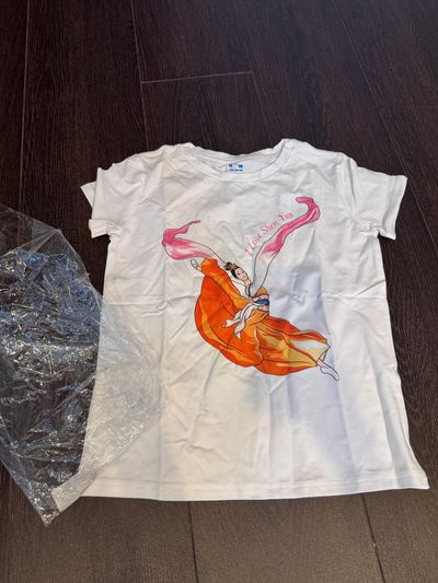 Brand new out of plastic for picture shen yun Dance white T-shirt 10-12