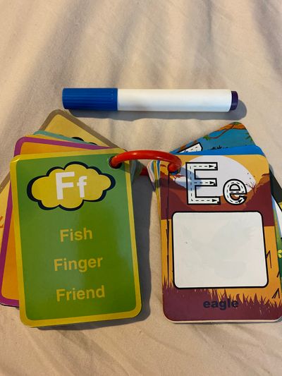 Magic ABC cards Cards and water pen. Reveal image and trace letters