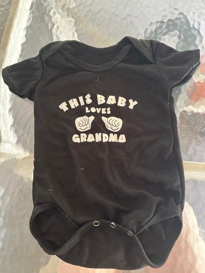 generic black short sleeve loves grandma onesie 12 Months