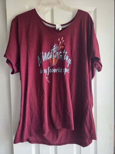 Wine Tasting is my fav sport short sleeved shirt  Women's 3X
