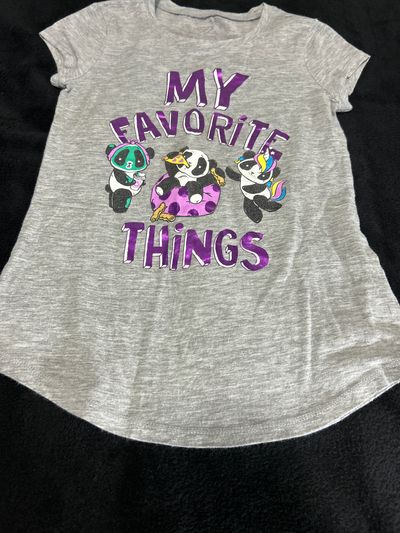 Justice Gray shirt with panda bears my favorite things 7-8