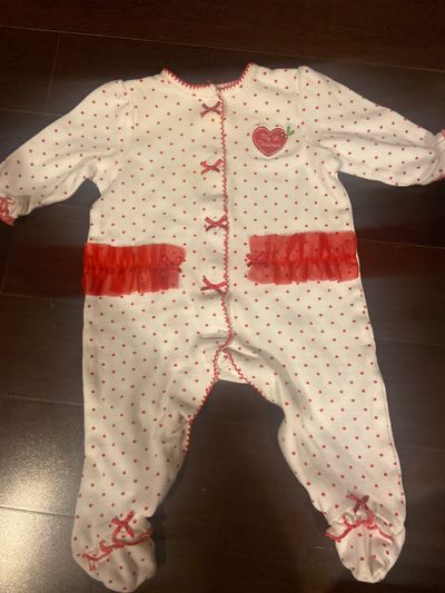 Little me 6 months. My 1st Christmas girls holiday footie pajamas 6 Months