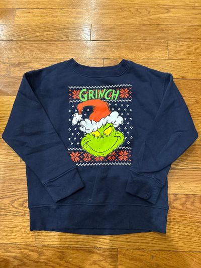The Grinch Navy sweatshirt  4T