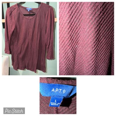 Apt 9 Maroon long sleeve top Women's - L