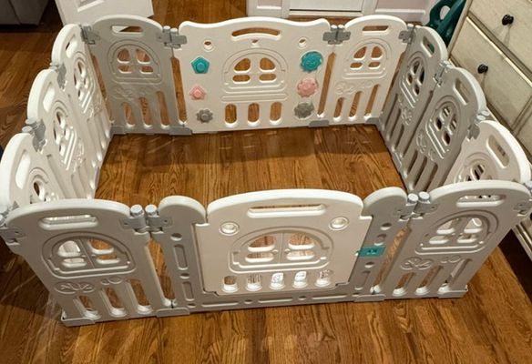 Foldable Baby Playpen 12 panel playpen with activity center and gate door