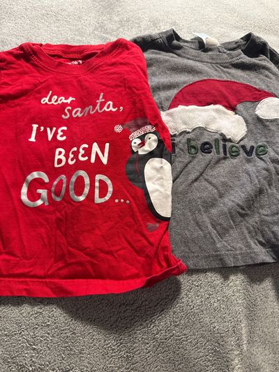 Carters Two pack Christmas, long sleeve shirts 2T