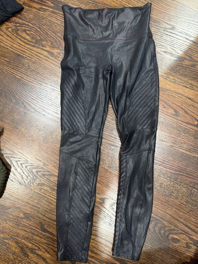 Spanx Black textured leggings Women's - M