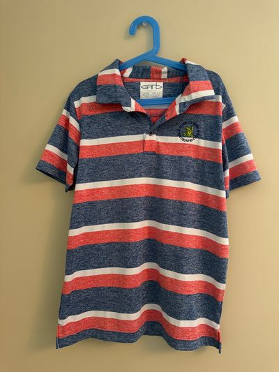 122nd US Open Golf Age 9/10 Orange Blue White striped Golf Shirt 10-12
