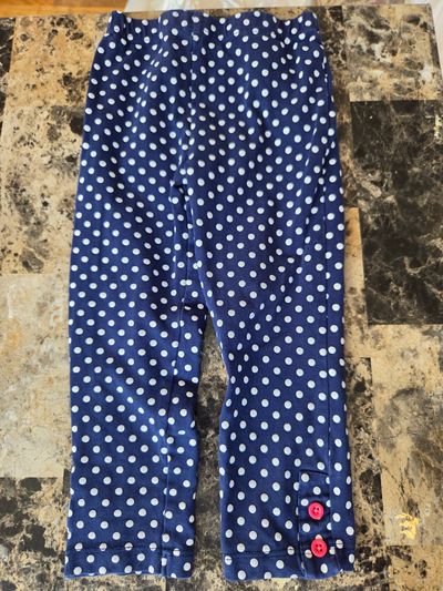 Blue/white polka dot leggings  2T