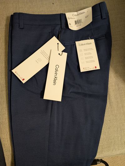 Calvin Klein 30x30 brand new slim fit men's dress pants in blue from Macy's 30