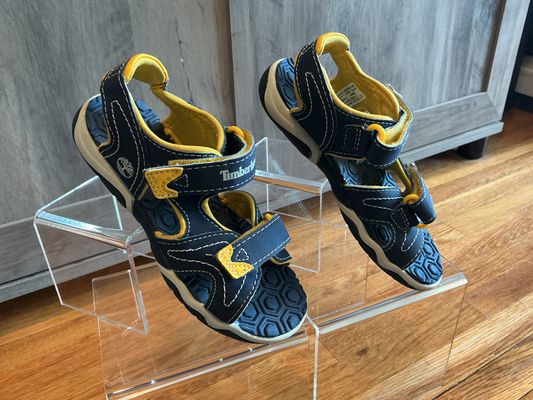 Timberland Navy blue/yellow Velcro strap sandals size 11 11 (Lil' Kid)