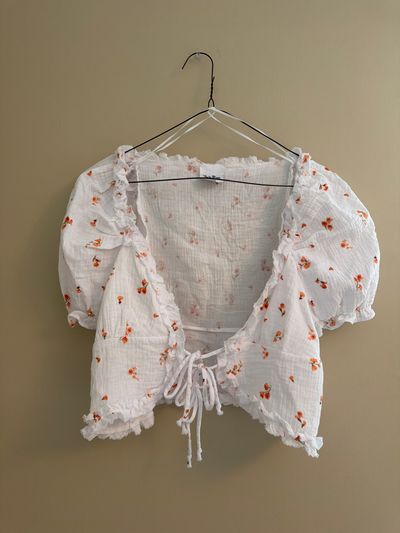 Sky to Moon Soft White/Orange Floral Too Women's - L